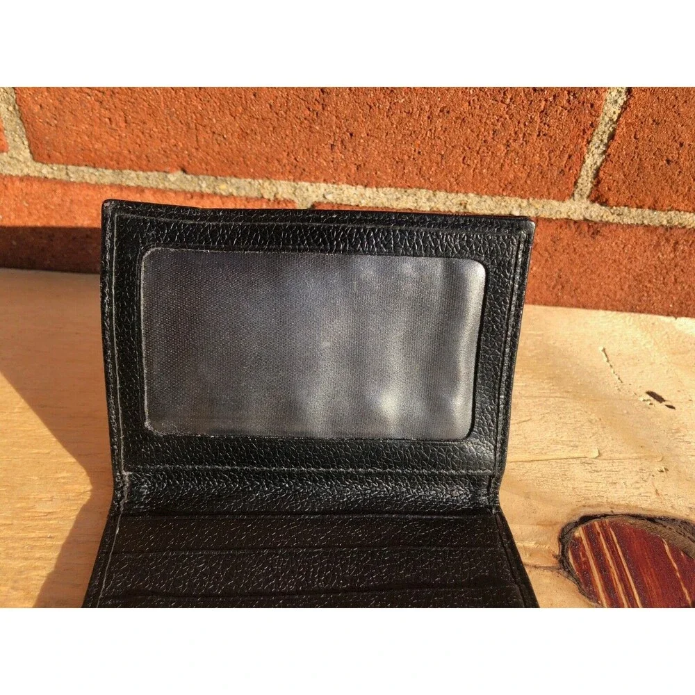A. testoni men textile leather card wallet black and brown t logo